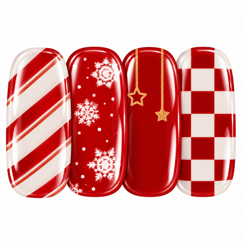 Candy Cane gel nail sticker