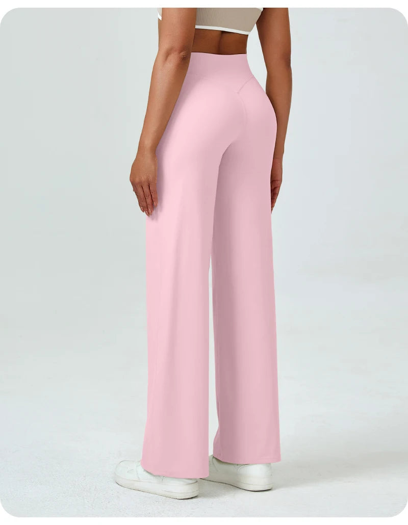 Silque™ Sculpt & Flow – High-Waisted Wide Leg Leggings