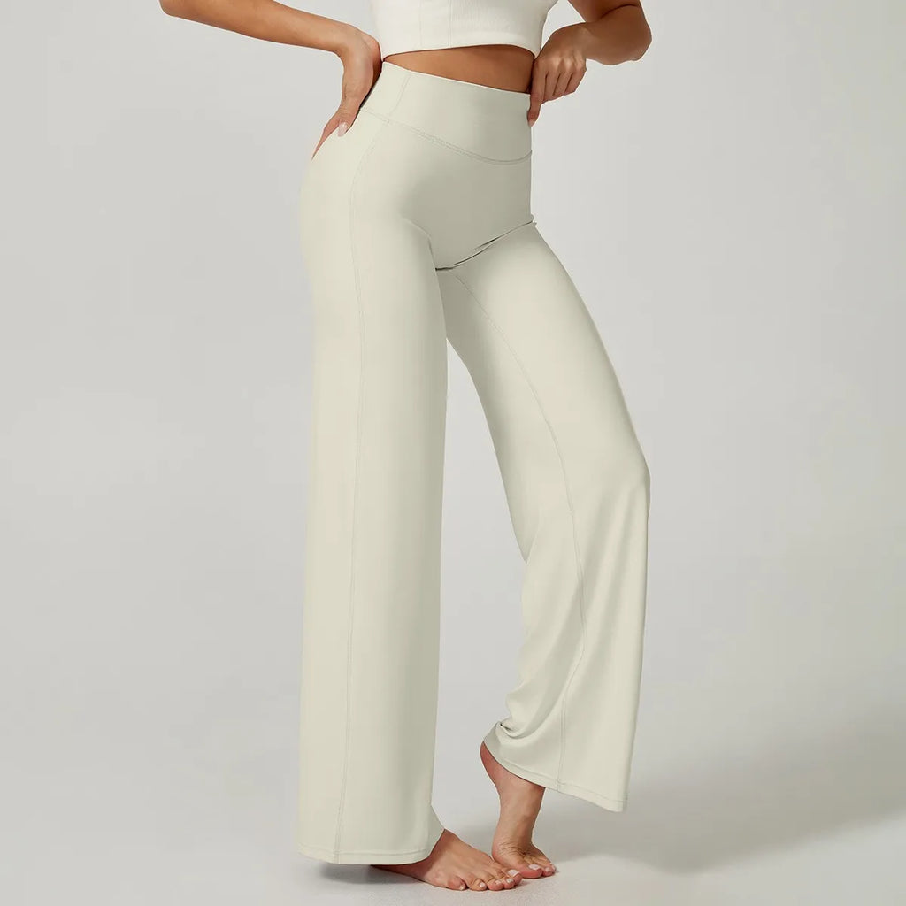 Silque™ Sculpt & Flow – High-Waisted Wide Leg Leggings