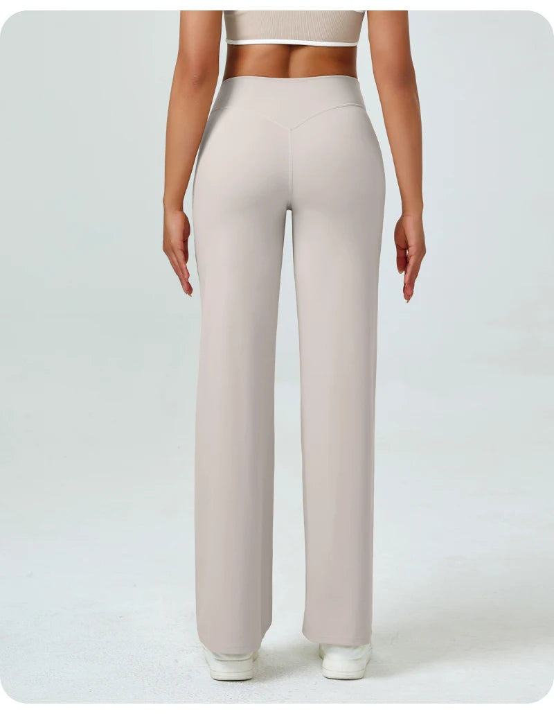 Silque™ Sculpt & Flow – High-Waisted Wide Leg Leggings