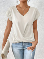 MEIKA – Classic Twist Detail V-Neck Top