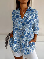 MELODIE – Elegant Floral Button Shirt
